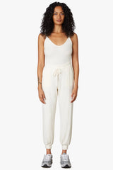 NIA Ribbed Hacci Jogger - Oatmilk