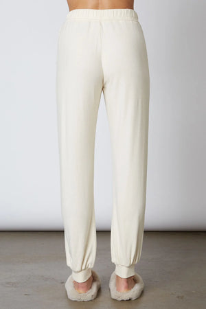 NIA Ribbed Hacci Jogger - Oatmilk