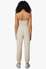 NIA Ribbed Hacci Jogger - Taupe