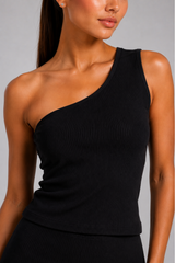 The Ribbed One Shoulder Top