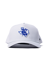 The No Rivals Rice Gameday Hat is a white snapback cap with a blue "R" over a blue Texas outline on the front—an officially licensed pick to complete your gameday look.