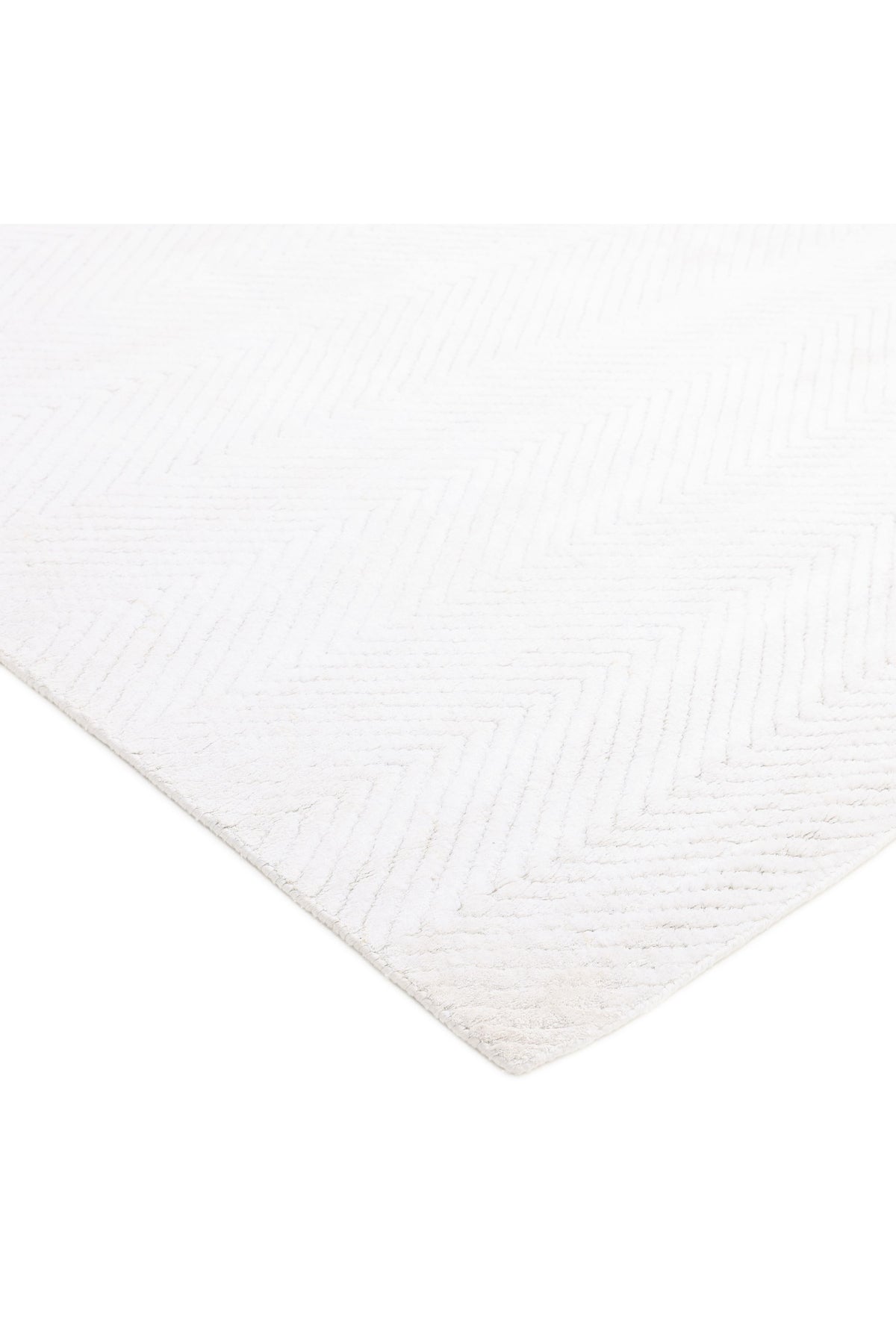 Chevelle Hand-Loomed Contemporary Chevron Ivory Area Rug Ivory