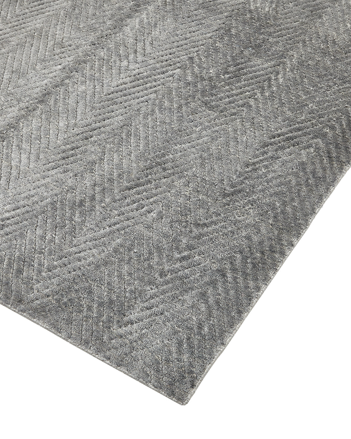 Chevelle Hand-Loomed Contemporary Chevron Gray Area Rug Gray