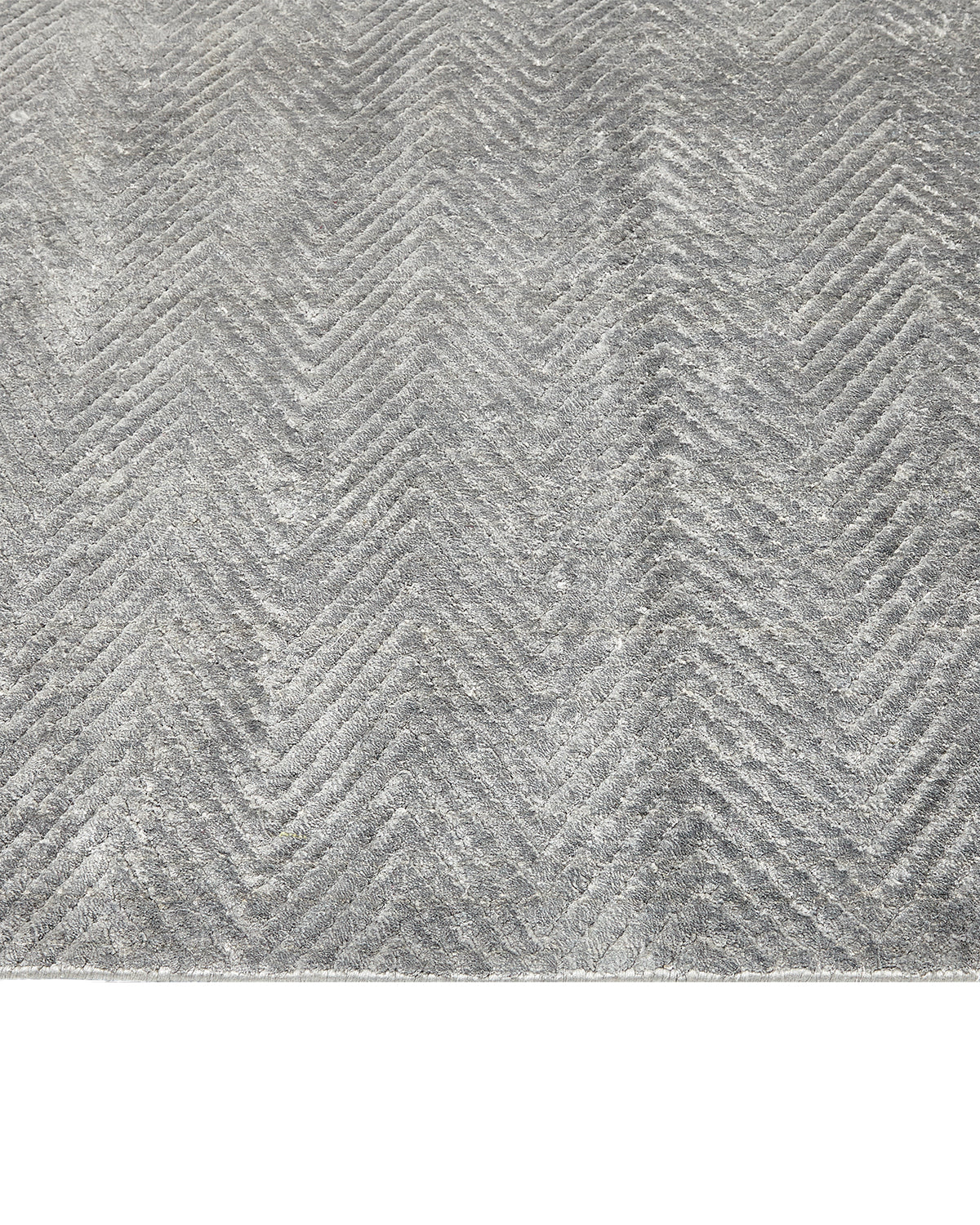 Chevelle Hand-Loomed Contemporary Chevron Gray Area Rug Gray