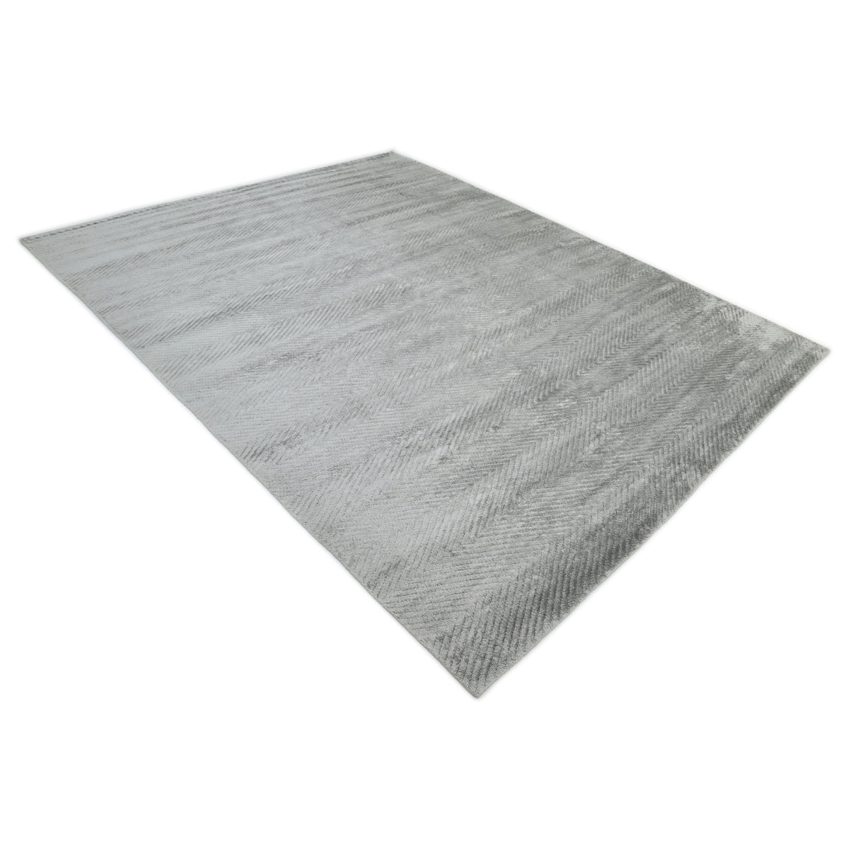 Chevelle Hand-Loomed Contemporary Chevron Gray Area Rug Gray