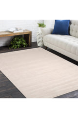 Lodhi Hand-Loomed Contemporary Solid Beige Area Rug Beige