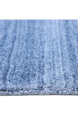 Harbor Hand-Loomed Contemporary Solid Blue Area Rug Blue