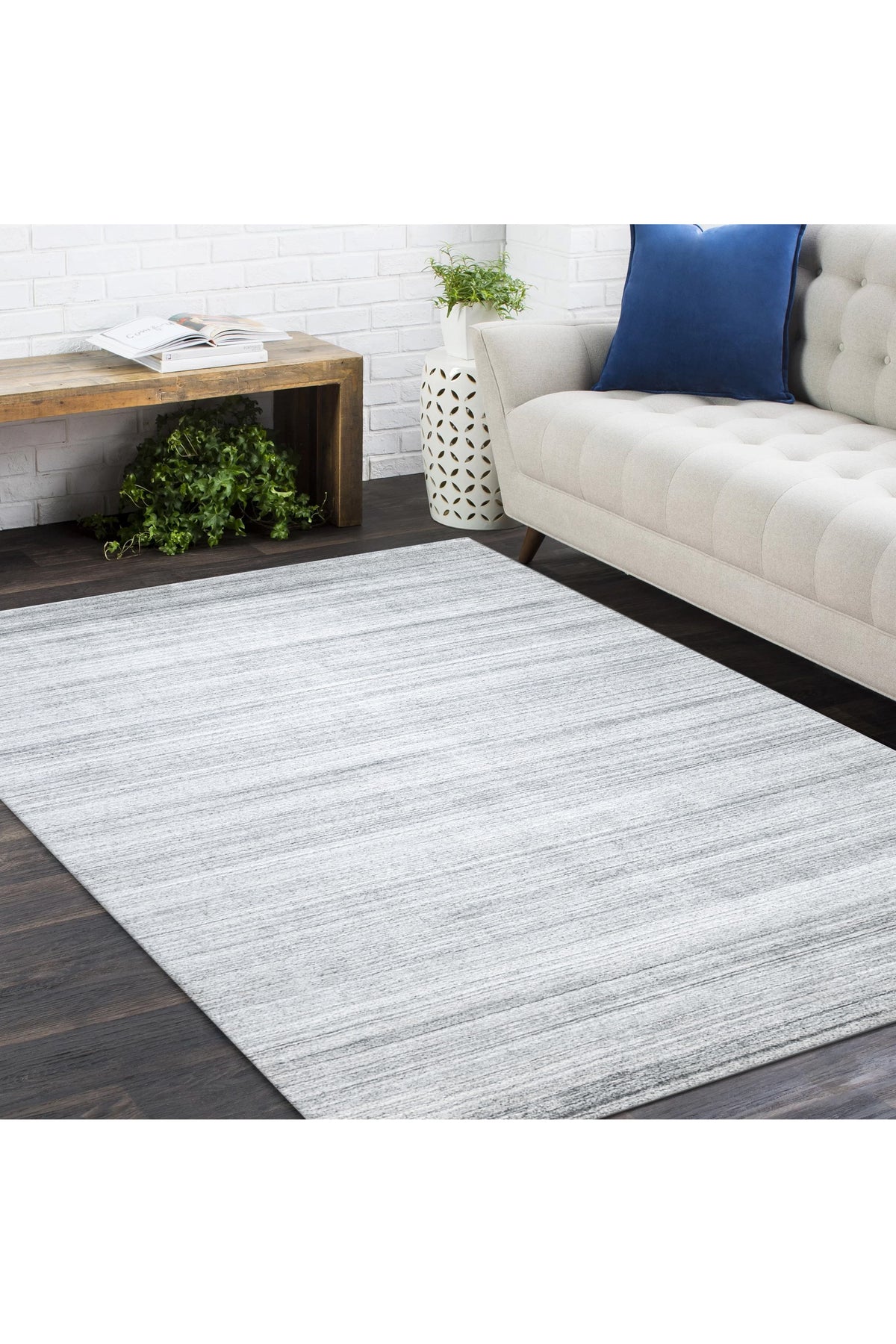Harbor Hand-Loomed Contemporary Solid Gray Area Rug Gray