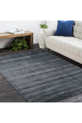 Harbor Hand-Loomed Contemporary Solid Dark Gray Area Rug Dark Gray