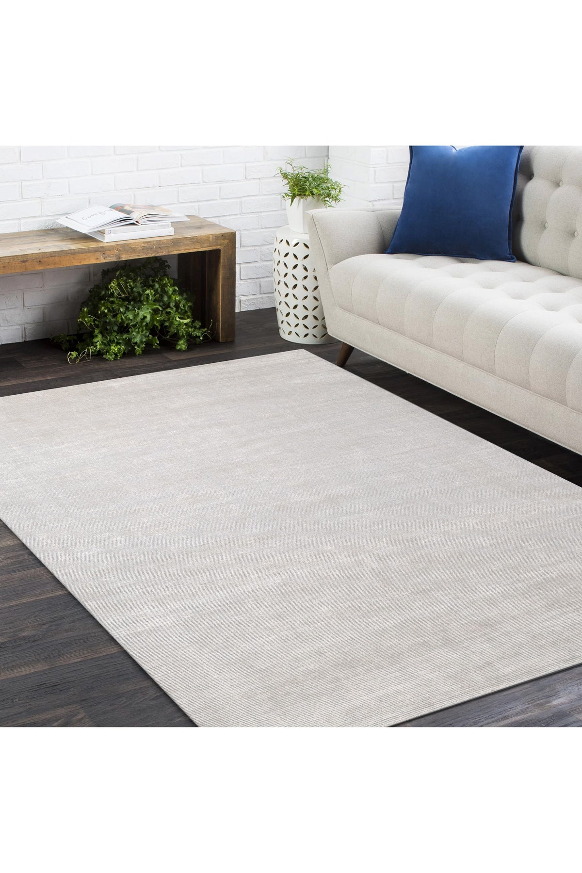 Cordi Hand-Loomed Contemporary Solid Gray Area Rug Gray