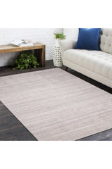 Halsey Hand Knotted Contemporary Striped Beige Area Rug Beige