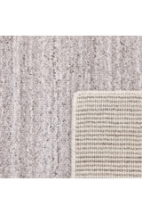 Halsey Hand Knotted Contemporary Striped Beige Area Rug Beige