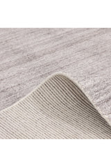Halsey Hand Knotted Contemporary Striped Beige Area Rug Beige