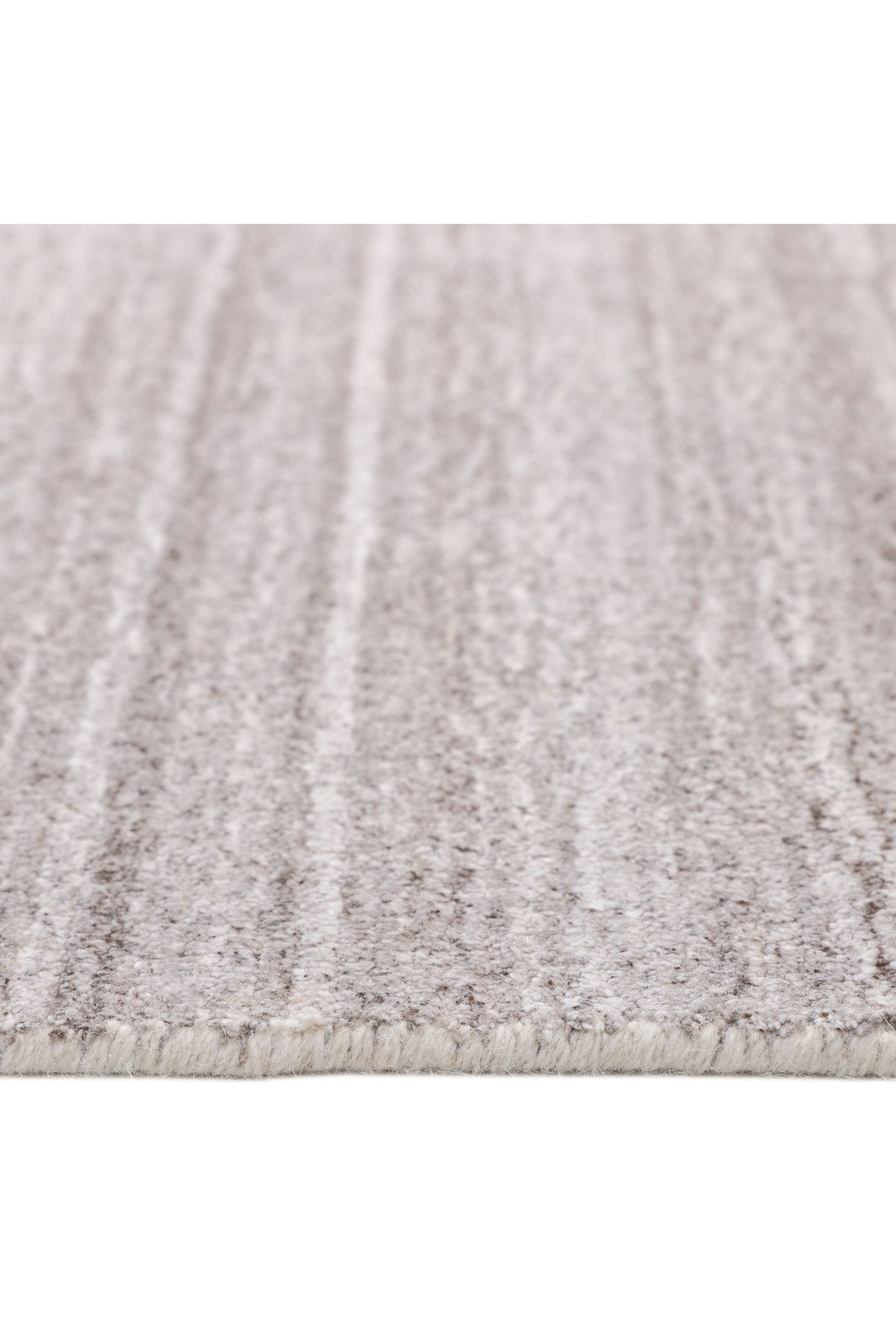 Halsey Hand Knotted Contemporary Striped Beige Area Rug Beige