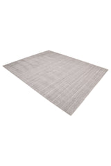 Halsey Hand Knotted Contemporary Striped Beige Area Rug Beige