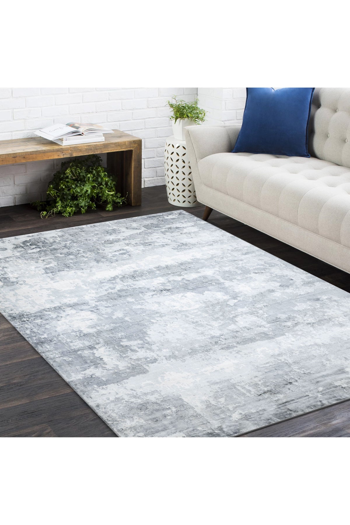 Elbrus Hand-Loomed Contemporary Abstract Ivory Area Rug Ivory