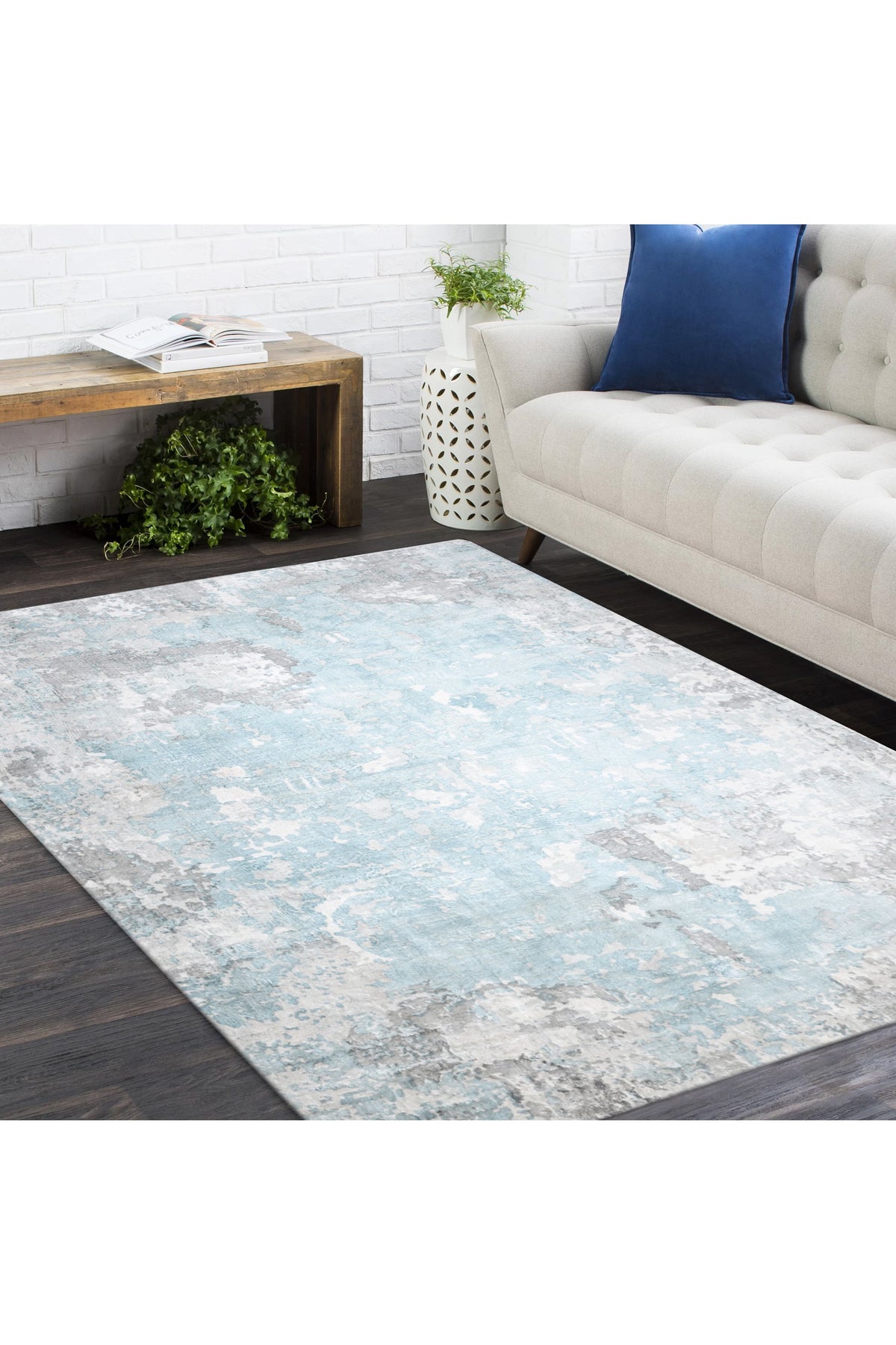 Denali Hand-Loomed Contemporary Abstract Ivory Area Rug Ivory