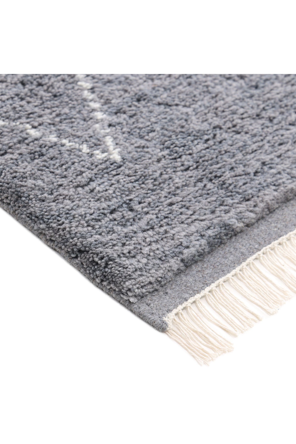 Shaggy Moroccan Hand Knotted Bohemian Moroccan Gray Area Rug Gray