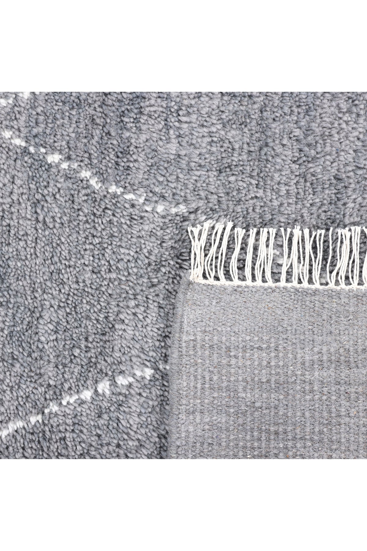 Shaggy Moroccan Hand Knotted Bohemian Moroccan Gray Area Rug Gray