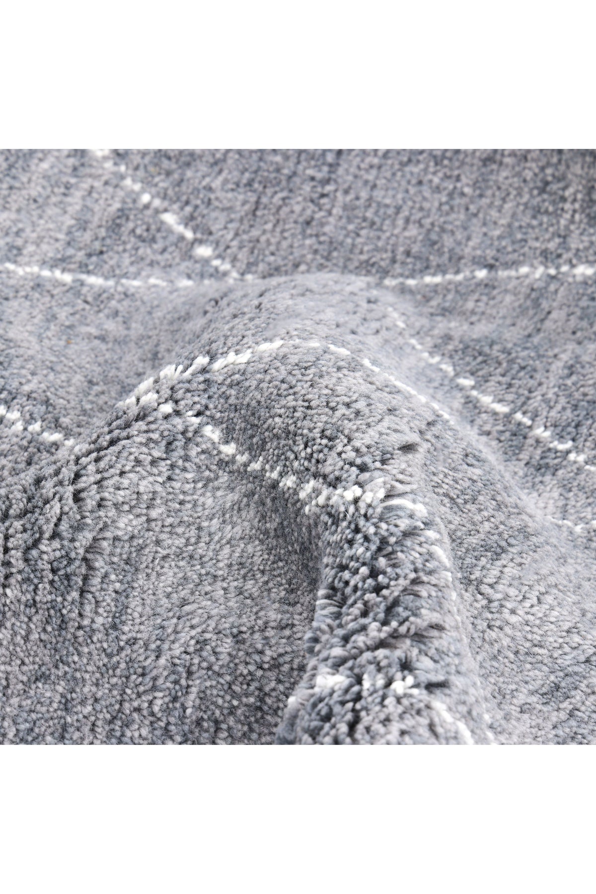 Shaggy Moroccan Hand Knotted Bohemian Moroccan Gray Area Rug Gray