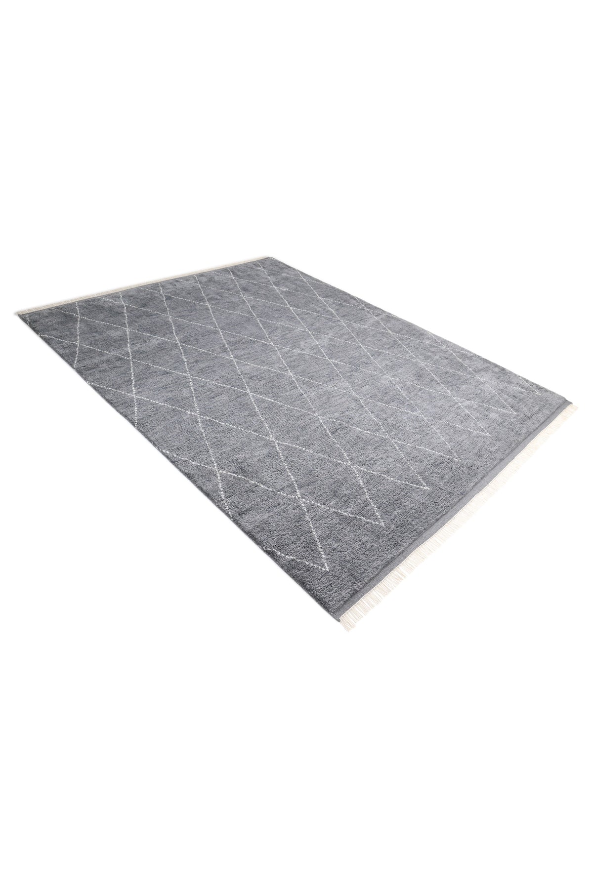 Shaggy Moroccan Hand Knotted Bohemian Moroccan Gray Area Rug Gray