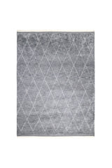 Shaggy Moroccan Hand Knotted Bohemian Moroccan Gray Area Rug Gray