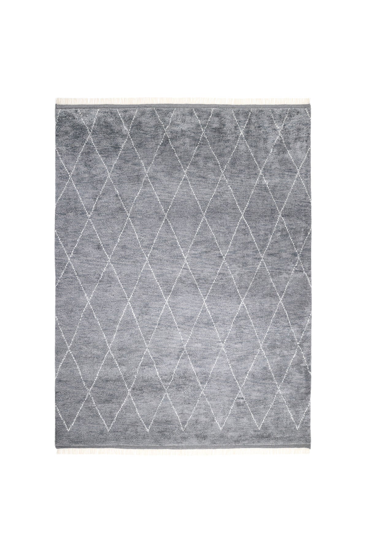 Shaggy Moroccan Hand Knotted Bohemian Moroccan Gray Area Rug Gray
