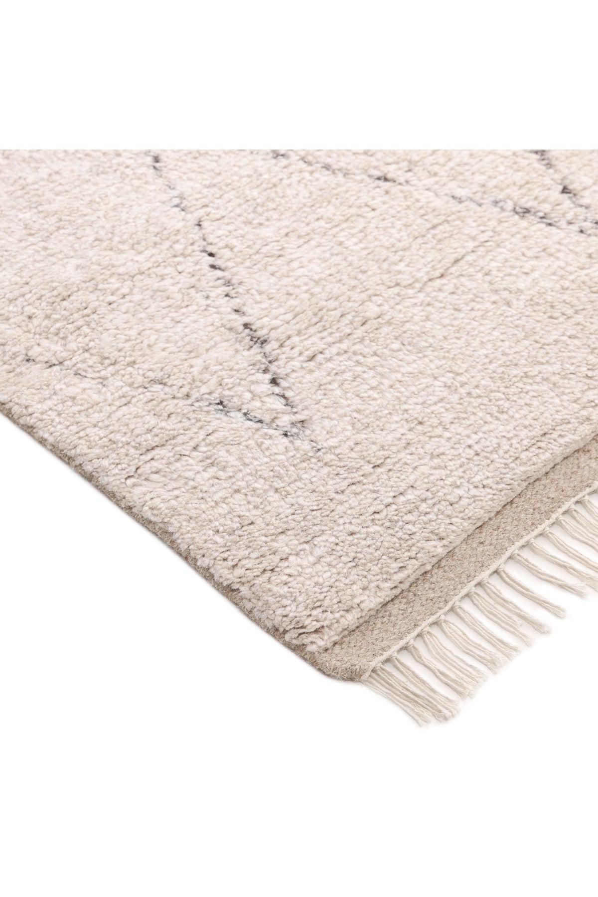Shaggy Moroccan Hand Knotted Bohemian Moroccan Beige Area Rug Beige
