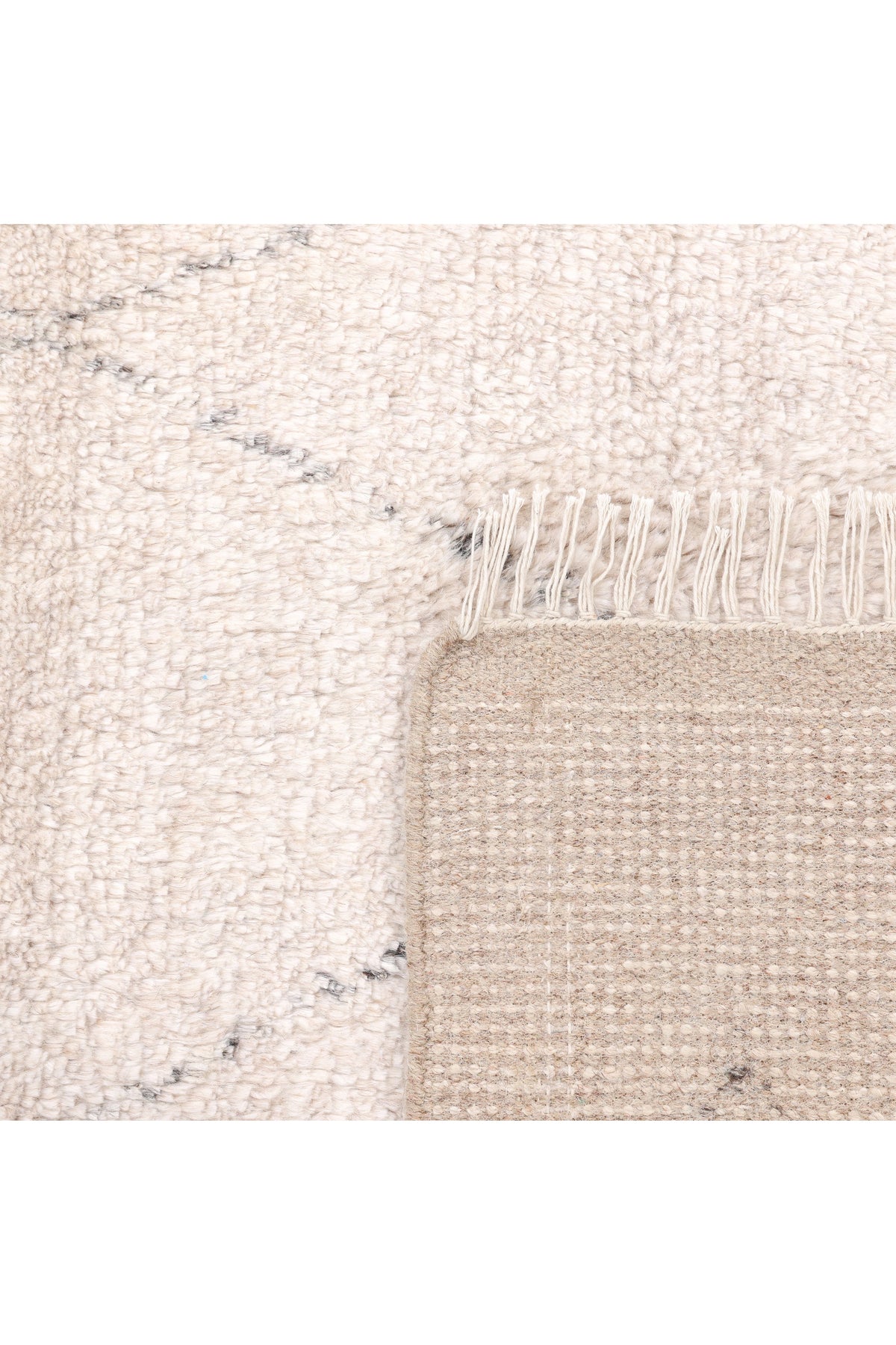 Shaggy Moroccan Hand Knotted Bohemian Moroccan Beige Area Rug Beige