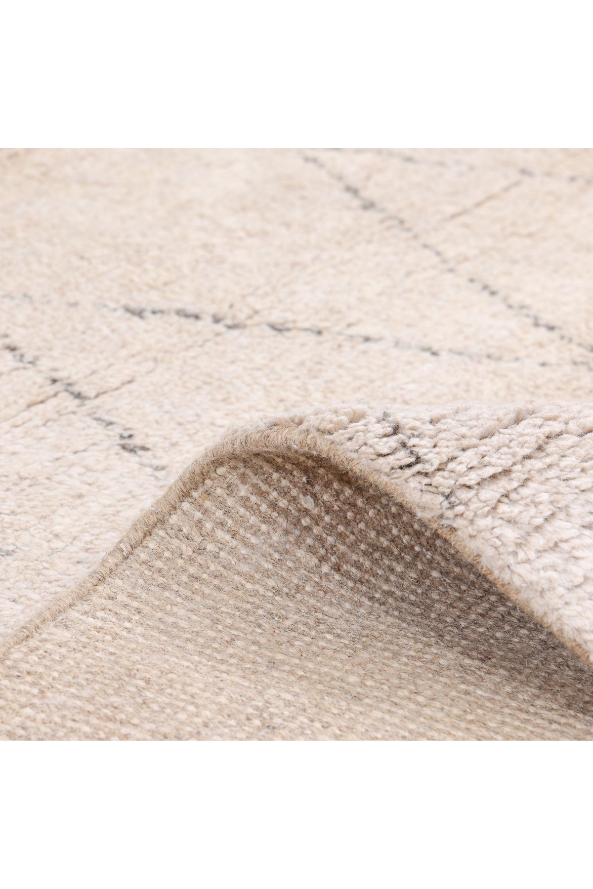 Shaggy Moroccan Hand Knotted Bohemian Moroccan Beige Area Rug Beige