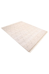Shaggy Moroccan Hand Knotted Bohemian Moroccan Beige Area Rug Beige