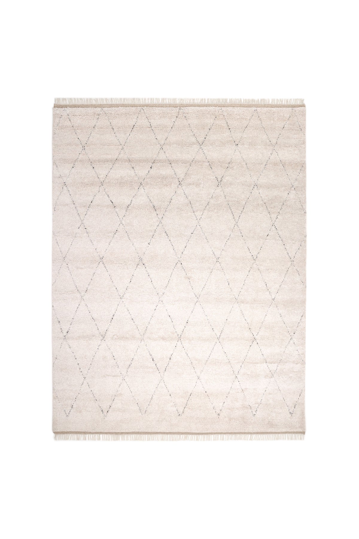 Shaggy Moroccan Hand Knotted Bohemian Moroccan Beige Area Rug Beige
