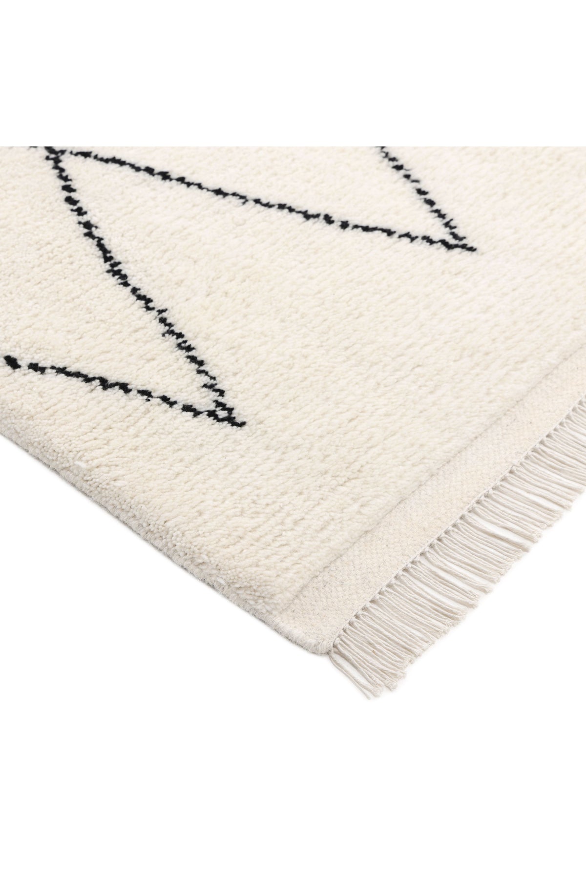 Shaggy Moroccan Hand Knotted Bohemian Moroccan Ivory Area Rug Ivory