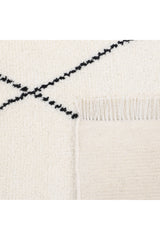 Shaggy Moroccan Hand Knotted Bohemian Moroccan Ivory Area Rug Ivory