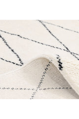 Shaggy Moroccan Hand Knotted Bohemian Moroccan Ivory Area Rug Ivory