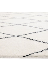 Shaggy Moroccan Hand Knotted Bohemian Moroccan Ivory Area Rug Ivory