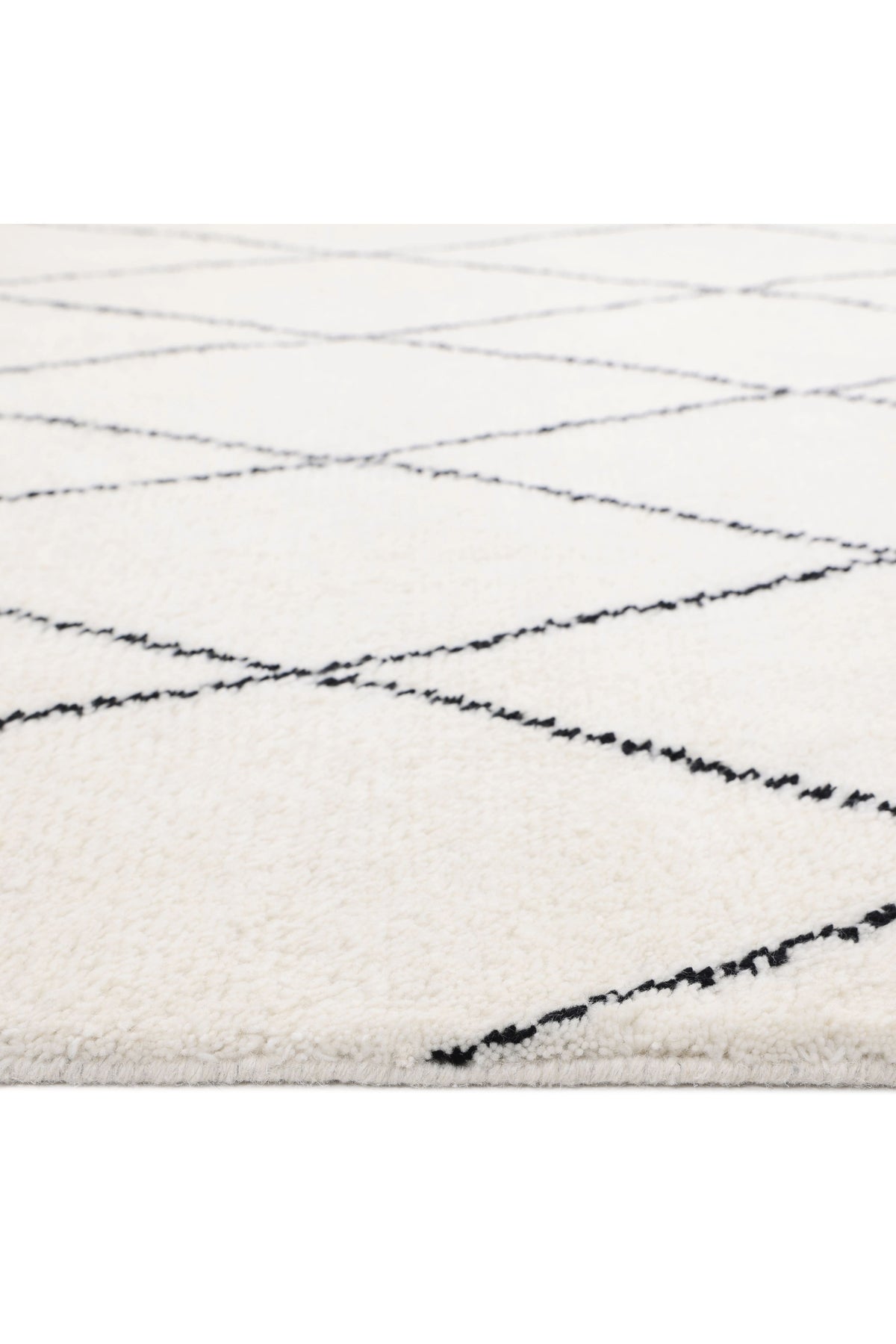 Shaggy Moroccan Hand Knotted Bohemian Moroccan Ivory Area Rug Ivory