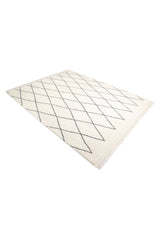 Shaggy Moroccan Hand Knotted Bohemian Moroccan Ivory Area Rug Ivory