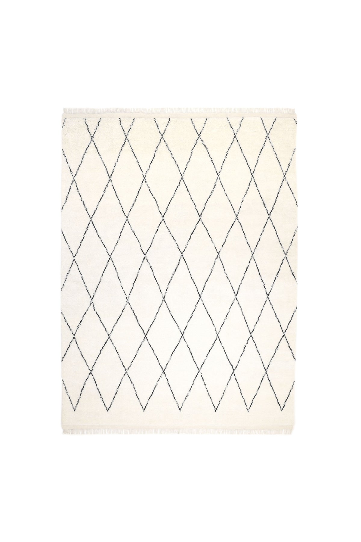 Shaggy Moroccan Hand Knotted Bohemian Moroccan Ivory Area Rug Ivory