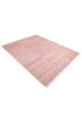 Shaggy Moroccan Hand Knotted Bohemian Moroccan Red Area Rug Red