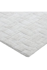 Peyton Hand-Loomed Contemporary Geometric Ivory Area Rug Ivory