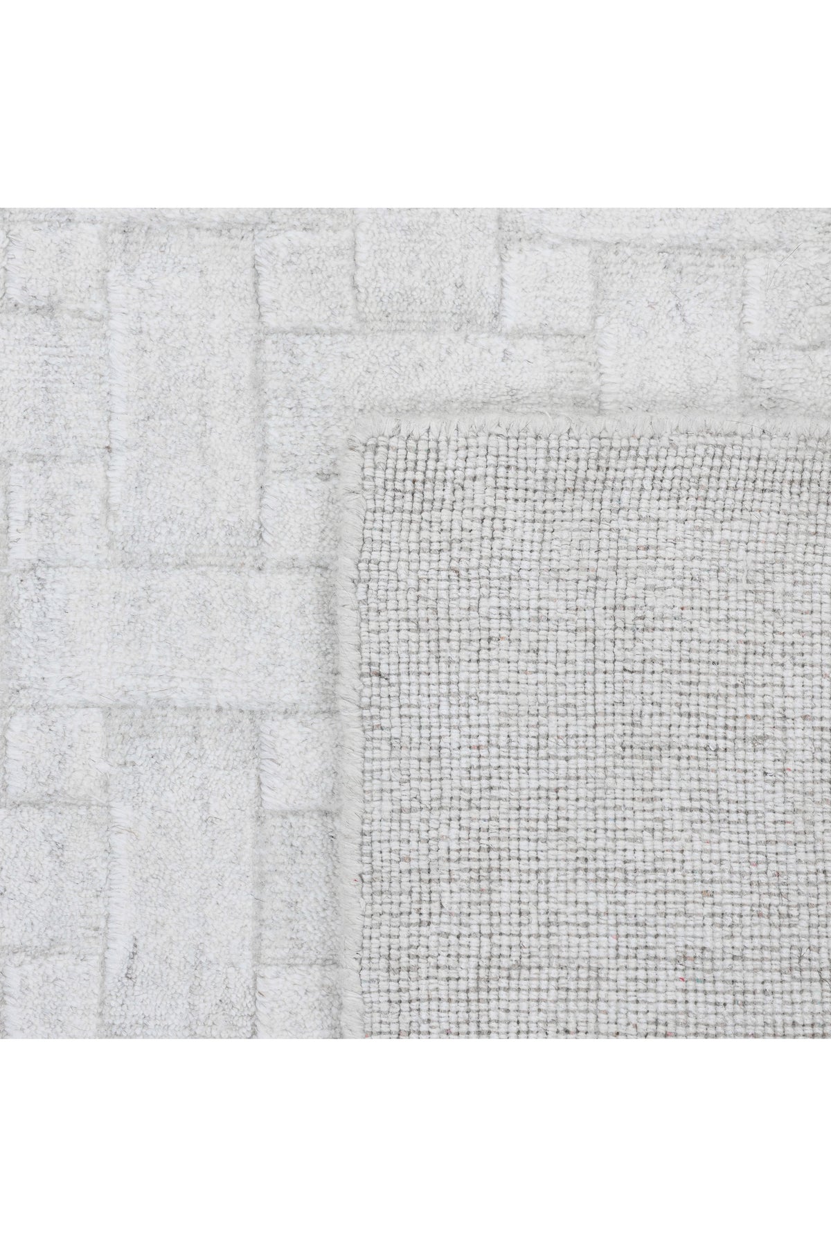 Peyton Hand-Loomed Contemporary Geometric Ivory Area Rug Ivory