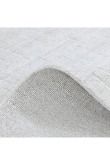 Peyton Hand-Loomed Contemporary Geometric Ivory Area Rug Ivory