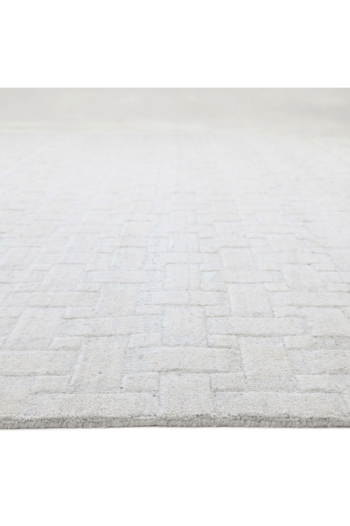 Peyton Hand-Loomed Contemporary Geometric Ivory Area Rug Ivory