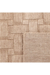 Peyton Hand-Loomed Contemporary Geometric Beige Area Rug Beige