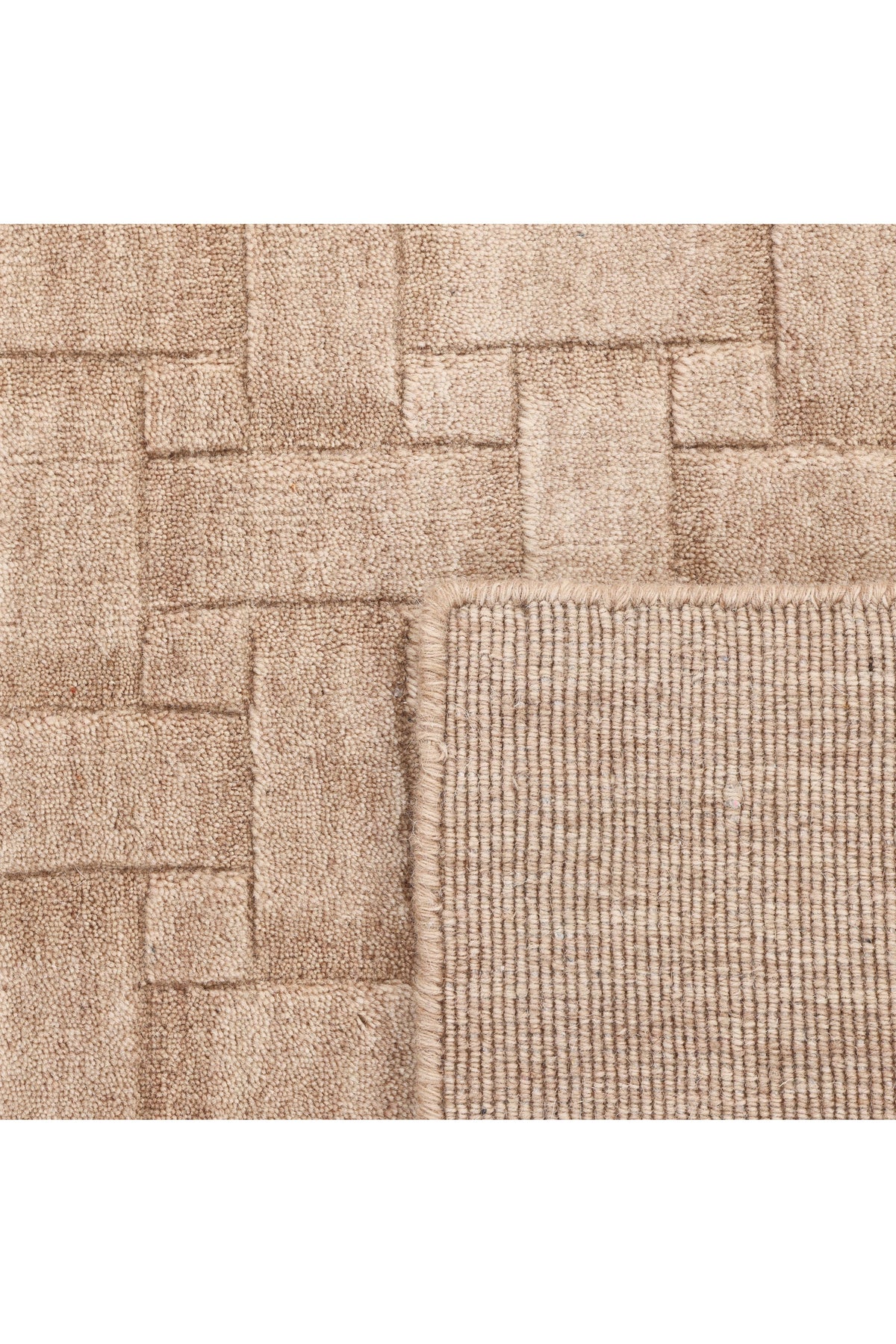 Peyton Hand-Loomed Contemporary Geometric Beige Area Rug Beige
