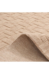 Peyton Hand-Loomed Contemporary Geometric Beige Area Rug Beige