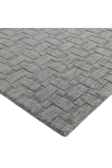 Peyton Hand-Loomed Contemporary Geometric Gray Area Rug Gray