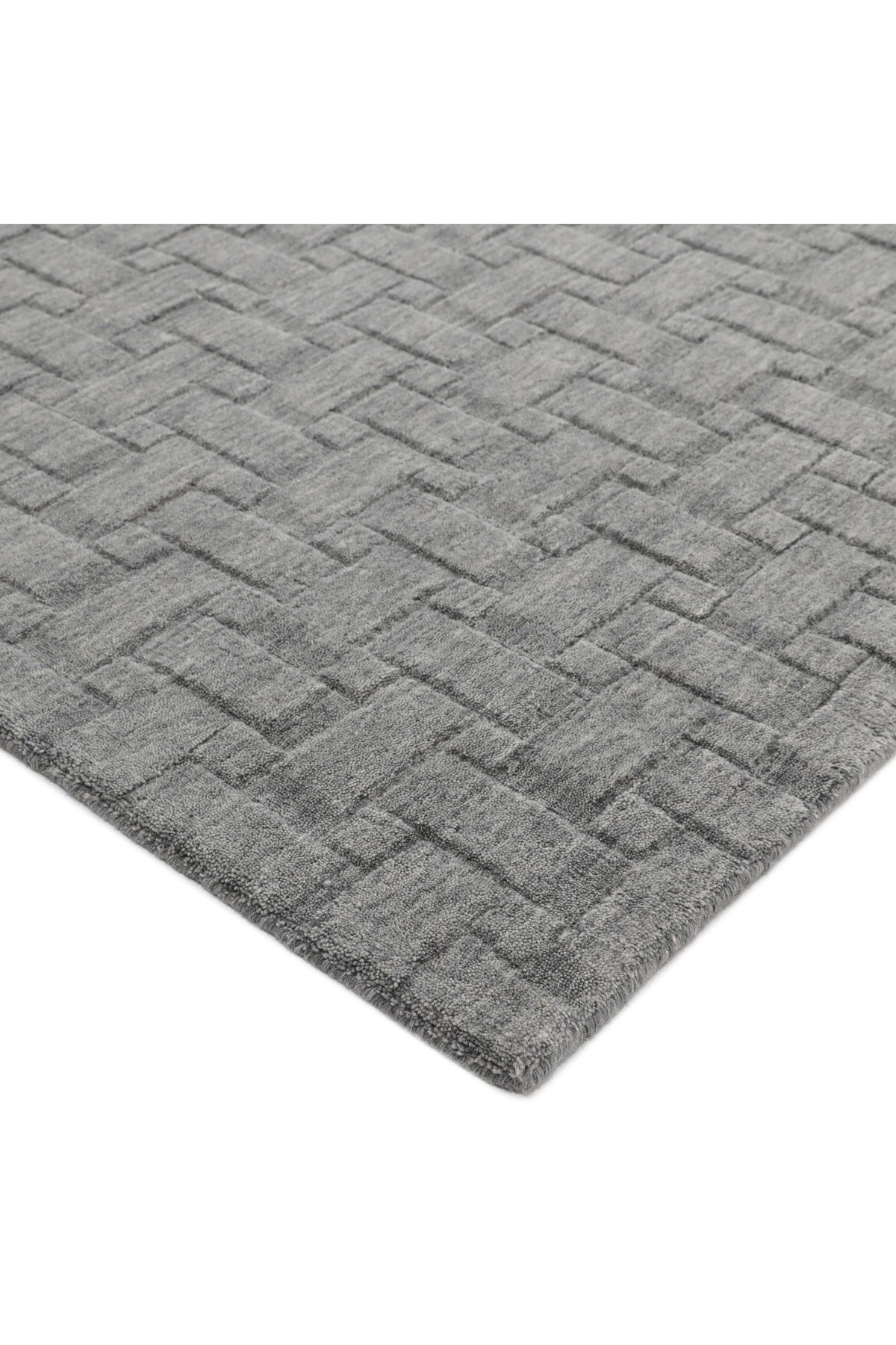 Peyton Hand-Loomed Contemporary Geometric Gray Area Rug Gray