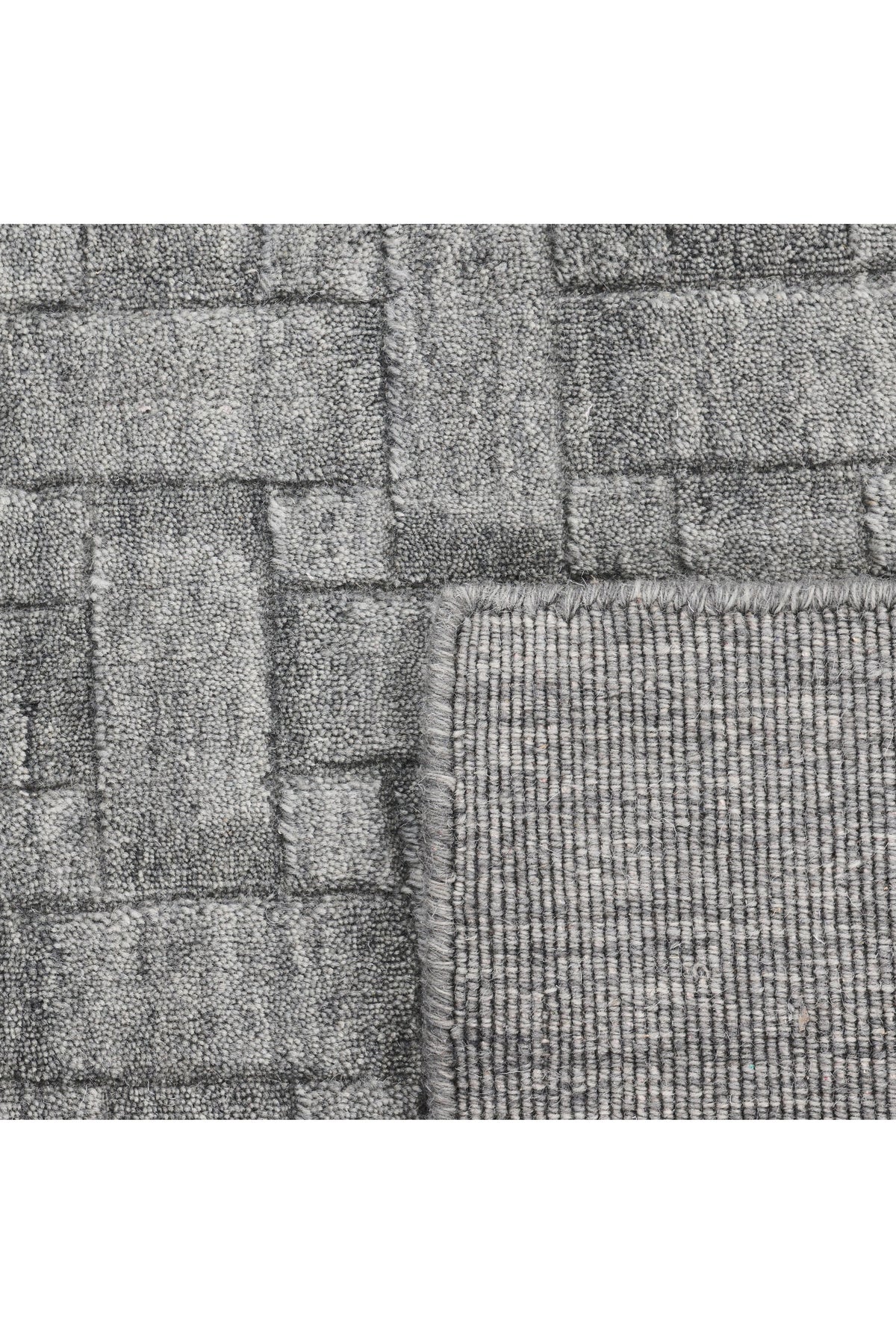 Peyton Hand-Loomed Contemporary Geometric Gray Area Rug Gray